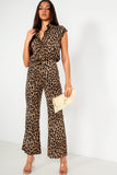 Belinda Leopard Print Wide Leg Trousers