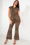 Belinda Leopard Print Wide Leg Trousers