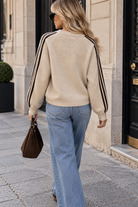 Belinda Stone Knit Striped Cardigan