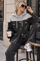 Berneta Black Denim Distressed Jumper Jacket