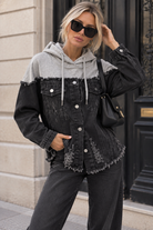 Berneta Black Denim Distressed Jumper Jacket