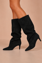Bernie Black Suedette Slouch Boots