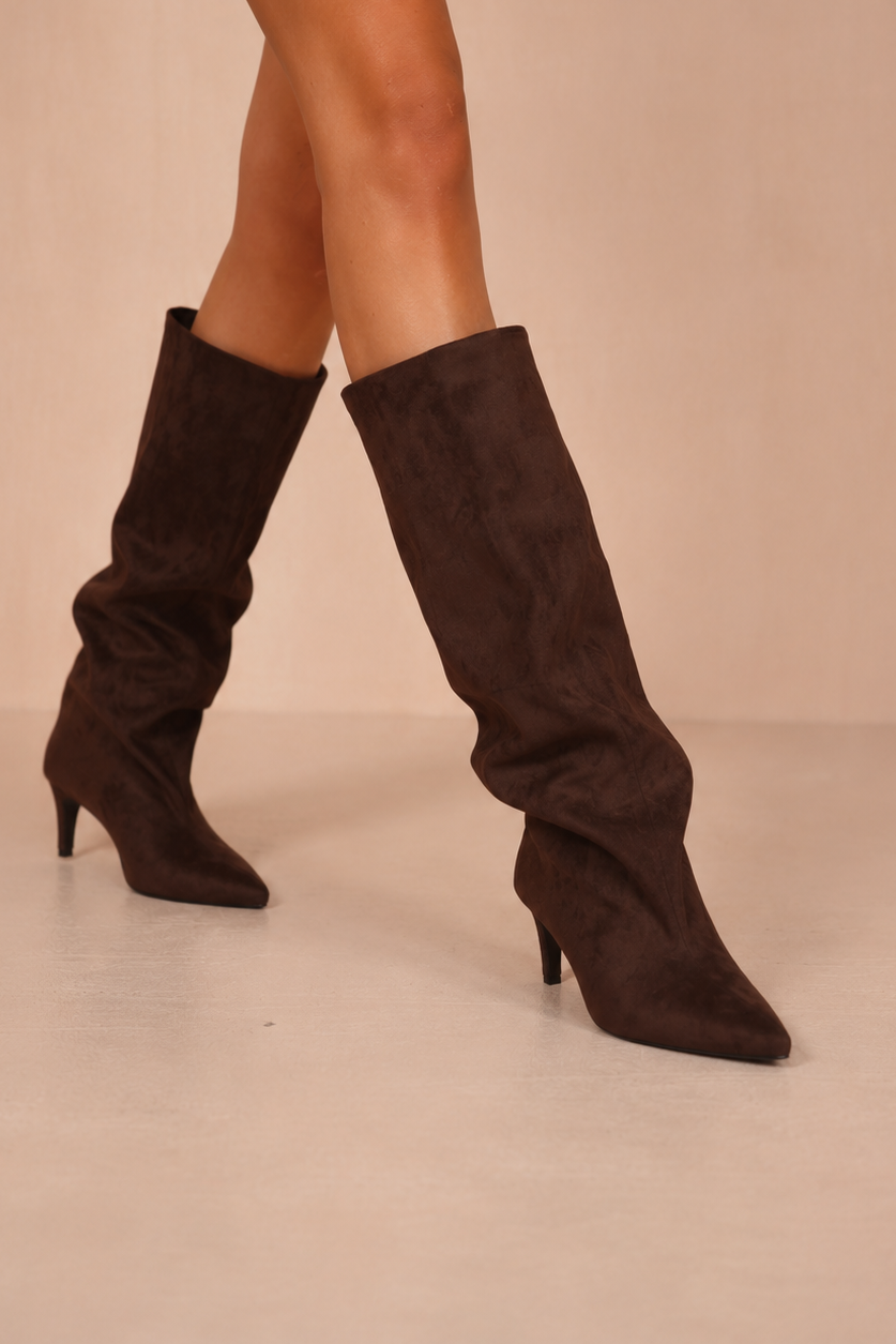 Bernie Taupe Suedette Slouch Boots