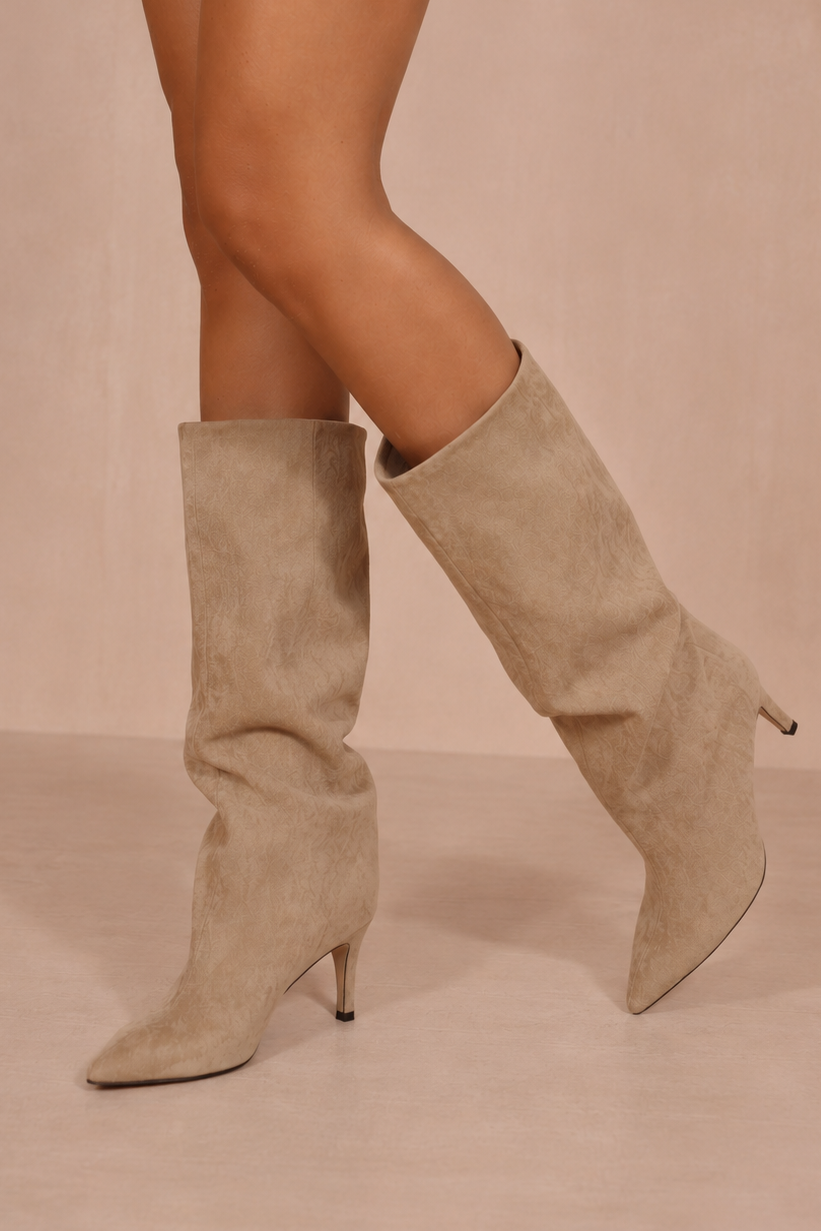 Bernie Taupe Suedette Slouch Boots