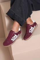 Bessy Burgundy Suedette Trainers