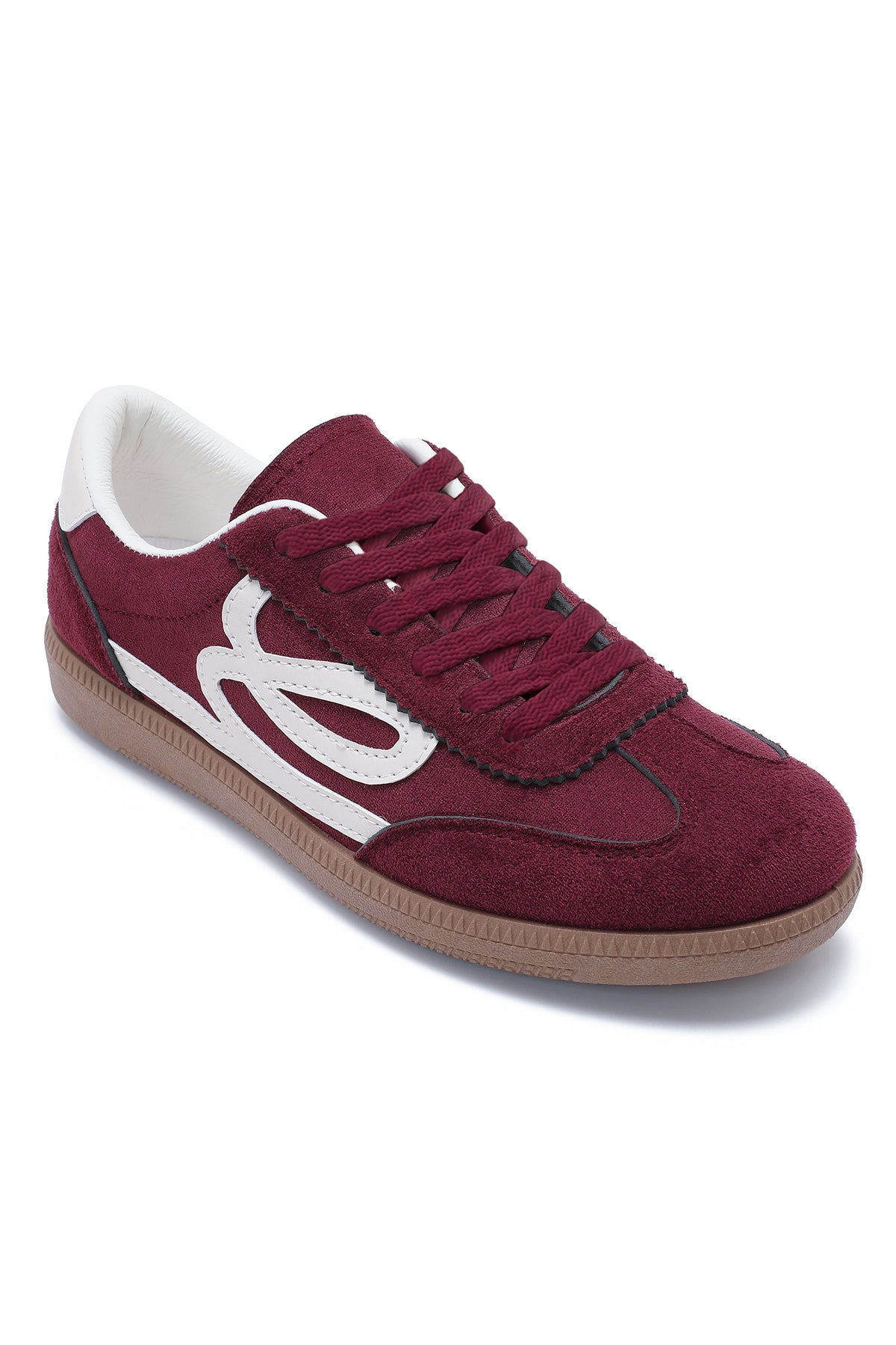Bessy Burgundy Suedette Trainers