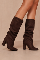 Bethany Chocolate Suedette Knee High Boots