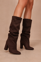 Bethany Chocolate Suedette Knee High Boots