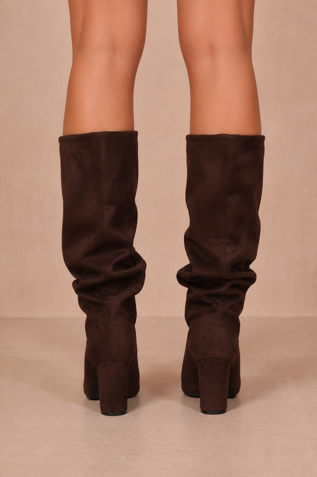 Bethany Chocolate Suedette Knee High Boots
