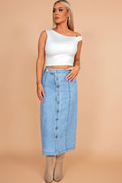 Bethany Light Blue Denim Skirt