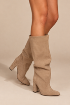 Bethany Taupe Suedette Knee High Boots