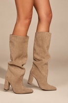 Bethany Taupe Suedette Knee High Boots