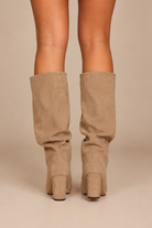 Bethany Taupe Suedette Knee High Boots