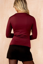 Betsy Burgundy High Neck Top
