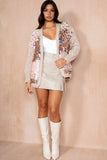 Beverly Camel Knit Sequin Cardigan