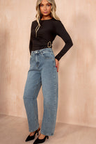 Bevin Blue Denim Barrel Jeans