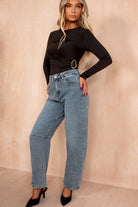 Bevin Blue Denim Barrel Jeans