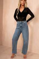 Bevin Blue Denim Barrel Jeans