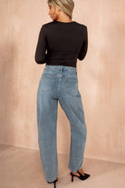 Bevin Blue Denim Barrel Jeans