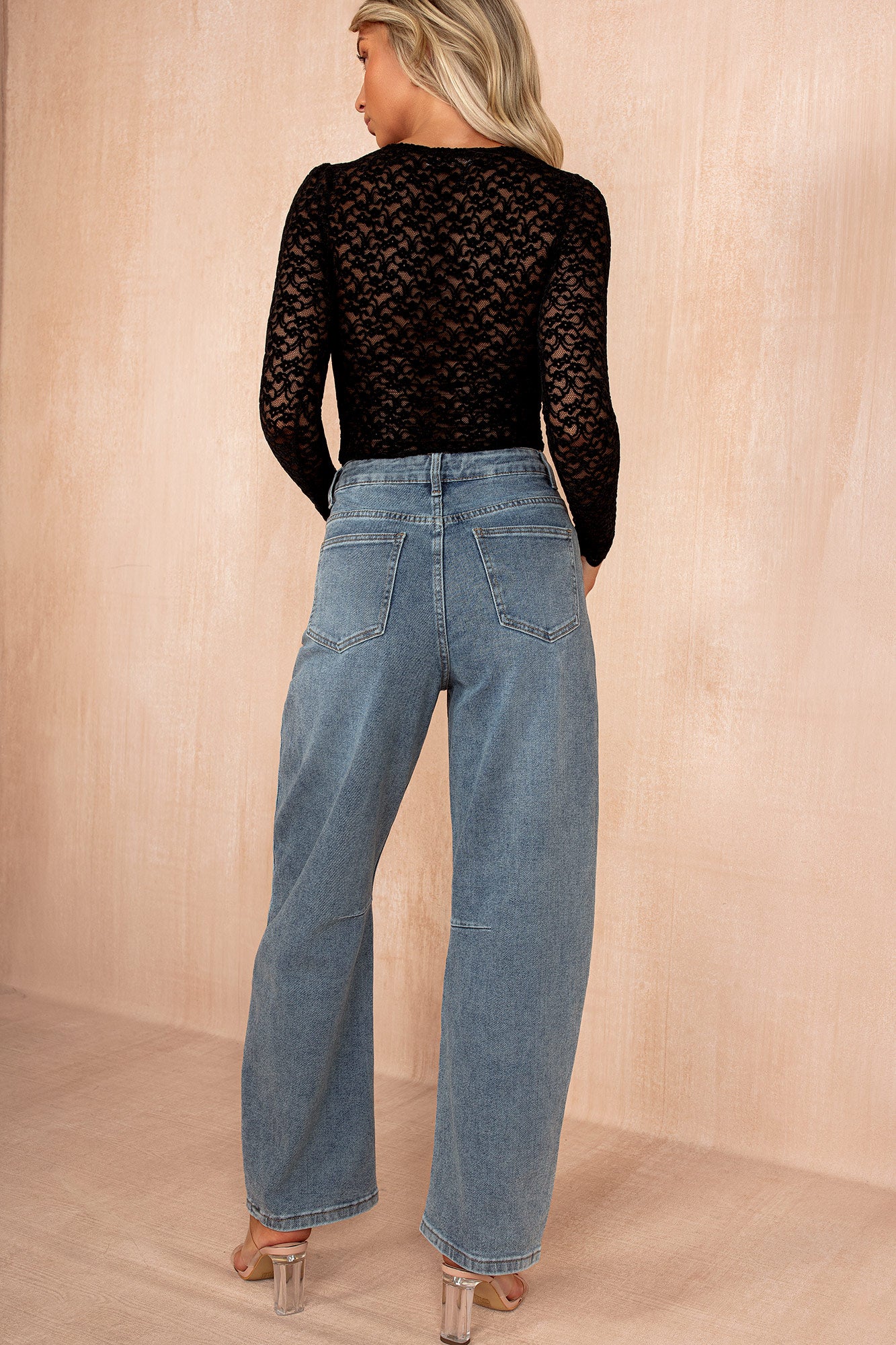 Bevin Blue Denim Barrel Jeans