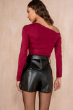 Billie Burgundy Asymmetric Top