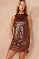 Billie Chocolate Sequin Mini Dress