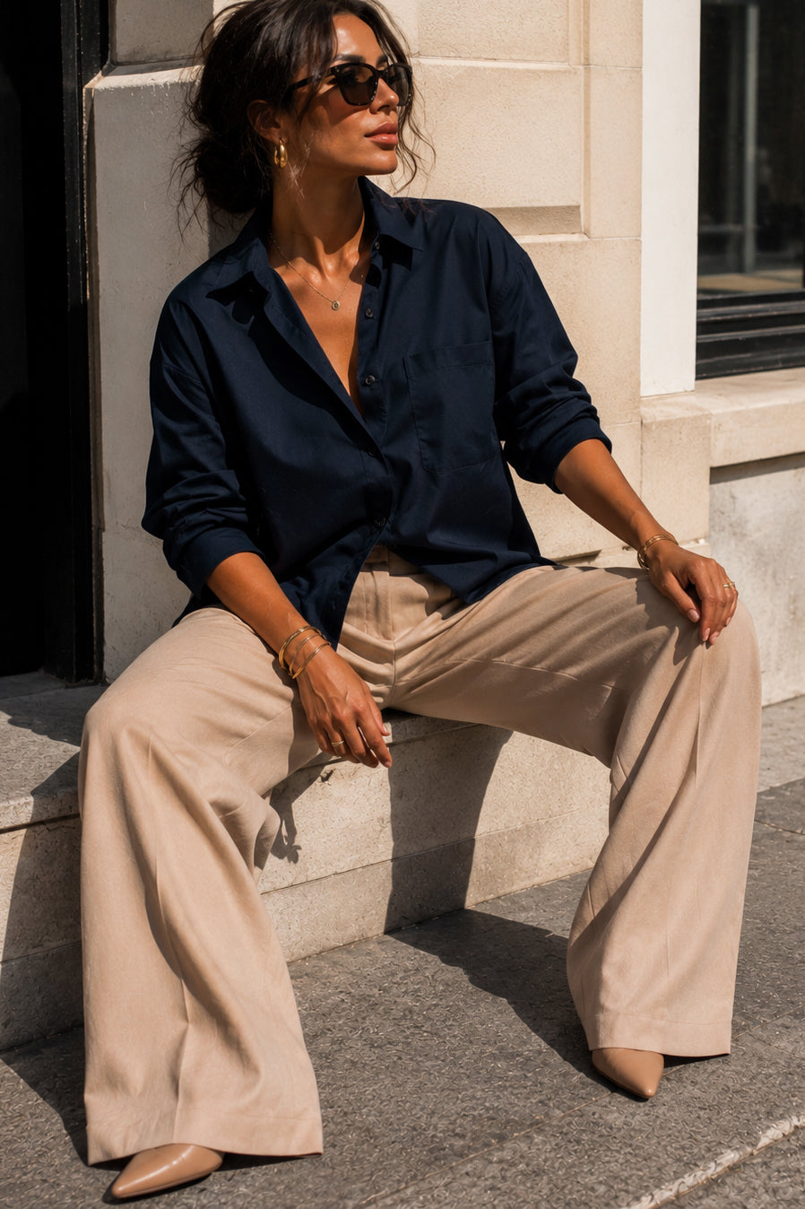 Blair Navy Cotton Shirt