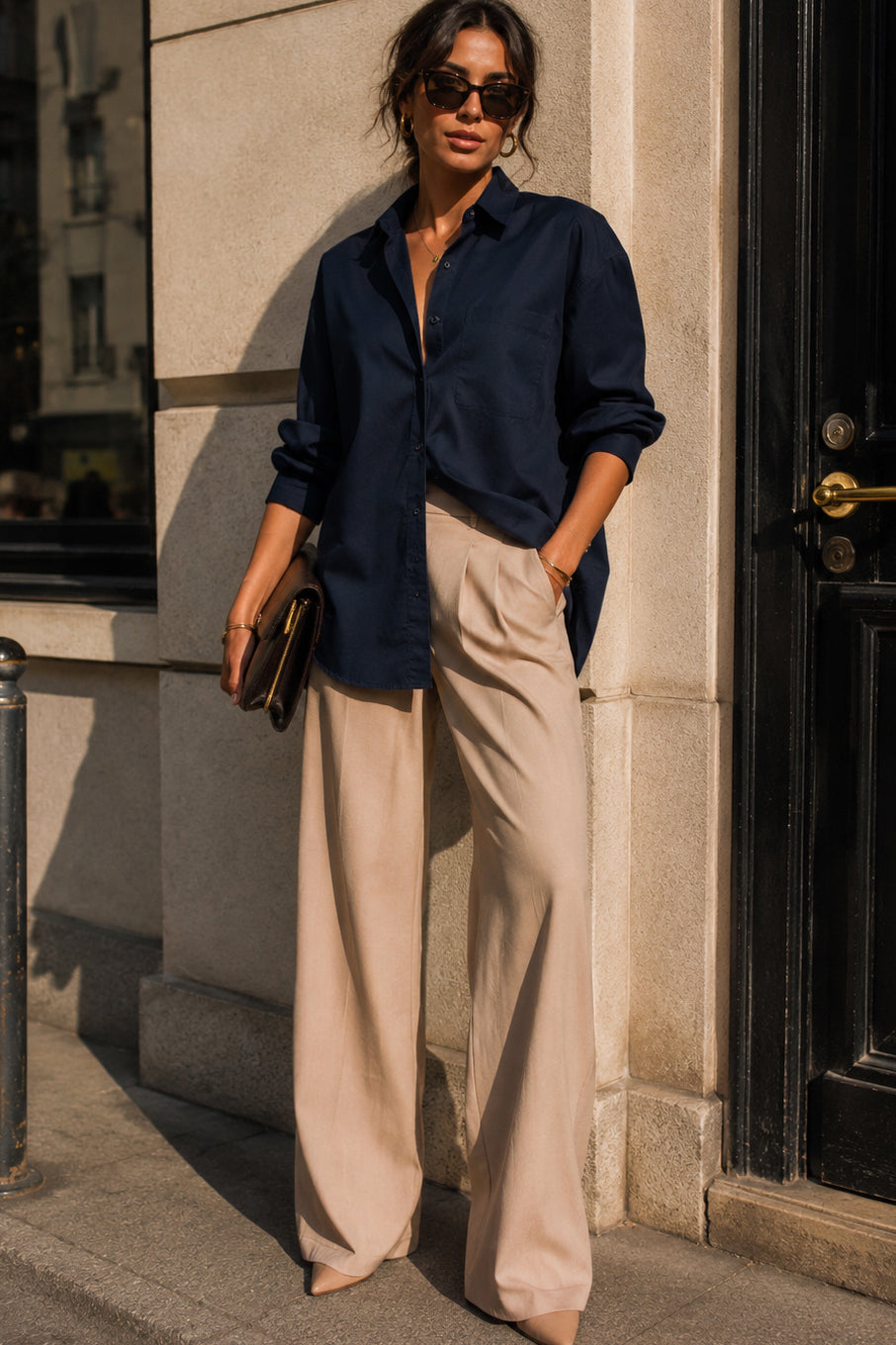 Blair Navy Cotton Shirt