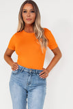 Blair Orange Short Sleeve Bodysuit