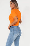 Blair Orange Short Sleeve Bodysuit