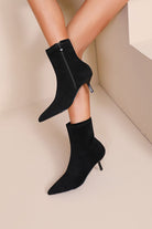 Blake Black Suedette Point Toe Ankle Boots