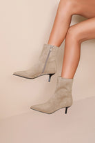 Blake Stone Suedette Point Toe Ankle Boots