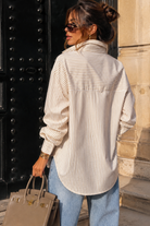 Blakelee Stone Striped Tie Neck Shirt