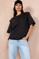 Bobbi Black Shoulder Detail T-Shirt