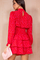 Bobbie Red Spotted Frill Dress