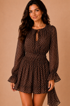Bradley Chocolate Knot Front Polka Dot Dress