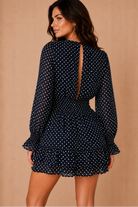 Bradley Navy Knot Front Polka Dot Dress