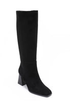 Brandy Black Suedette Knee High Boots