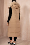 Breanna Camel Longline Padded Gilet