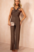 Brenda Bronze Knot Detail Shimmer Jumpsuit
