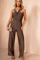 Brenda Bronze Knot Detail Shimmer Jumpsuit