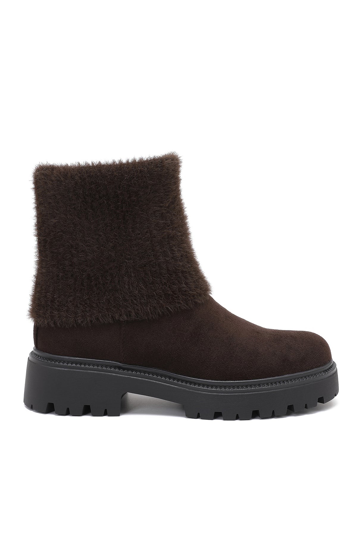 Brenley Chocolate Suedette Ankle Boots