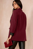 Bridgy Burgundy Leather Cuff Blazer