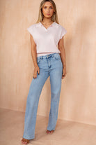 Brie Pink Knit Sleeveless Polo Top