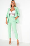 Brinley Mint Belted Cigarette Trousers
