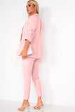 Brinley Pale Pink Belted Cigarette Trousers