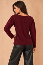 Brodie Burgundy Fine Knit Cardigan
