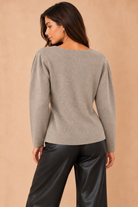 Brodie Taupe Fine Knit Cardigan