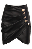 Brooke Black Faux Leather Skirt