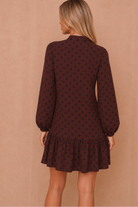 Brooklyn Chocolate Polka Dot Frill Hem Mini Dress